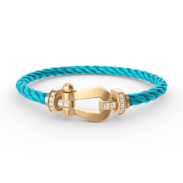 [Royal&Vicky]FORCE LARGE HORSESHOE HALF DIAMOND BRACELET GOLD
