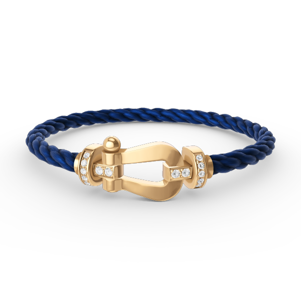 [Royal&Vicky]FORCE LARGE HORSESHOE HALF DIAMOND BRACELET GOLD