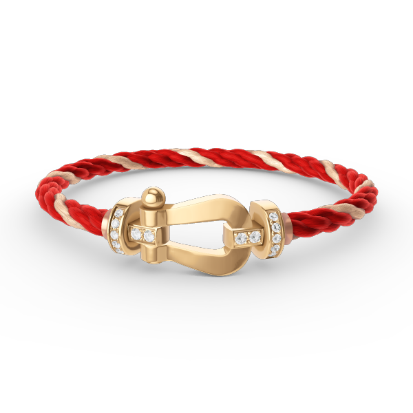 [Royal&Vicky]FORCE LARGE HORSESHOE HALF DIAMOND BRACELET GOLD