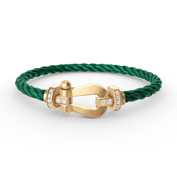[Royal&Vicky]FORCE LARGE HORSESHOE HALF DIAMOND BRACELET GOLD
