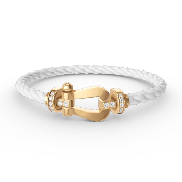 [Royal&Vicky]FORCE LARGE HORSESHOE HALF DIAMOND BRACELET GOLD