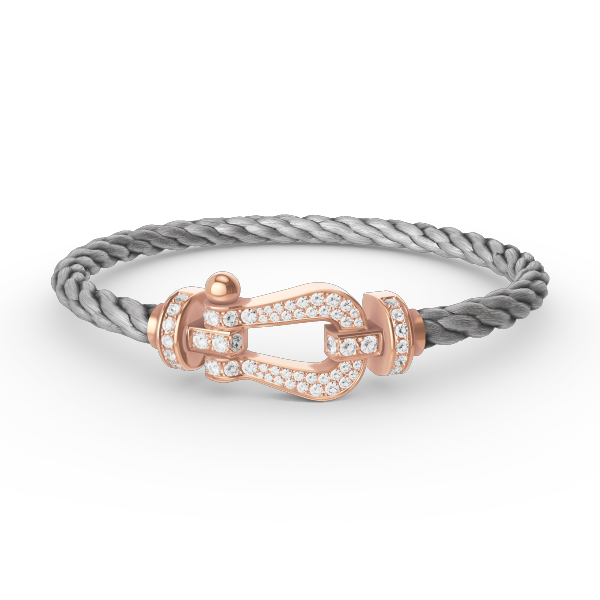 [Royal&Vicky]FORCE LARGE HORSESHOE FULL DIAMOND BRACELET ROSE GOLD