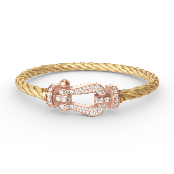 [Royal&Vicky]FORCE LARGE HORSESHOE FULL DIAMOND BRACELET ROSE GOLD