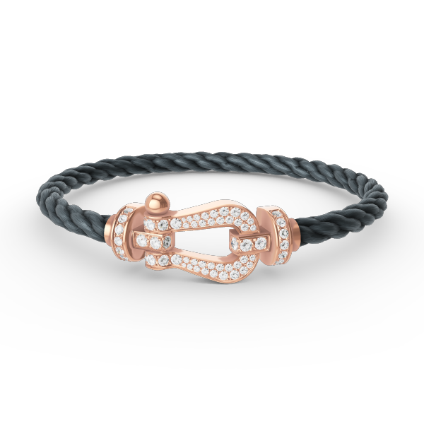[Royal&Vicky]FORCE LARGE HORSESHOE FULL DIAMOND BRACELET ROSE GOLD