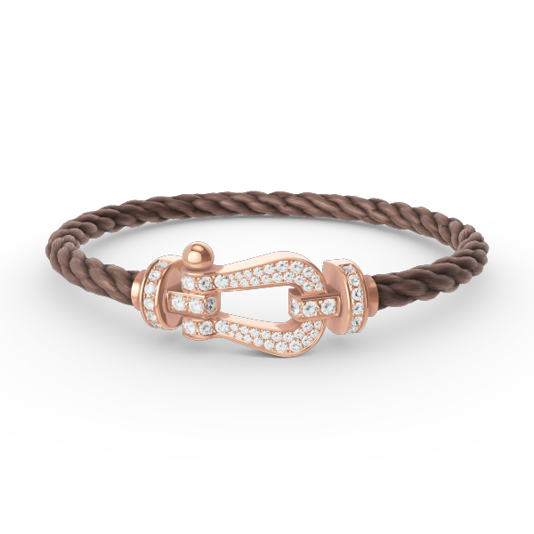[Royal&Vicky]FORCE LARGE HORSESHOE FULL DIAMOND BRACELET ROSE GOLD