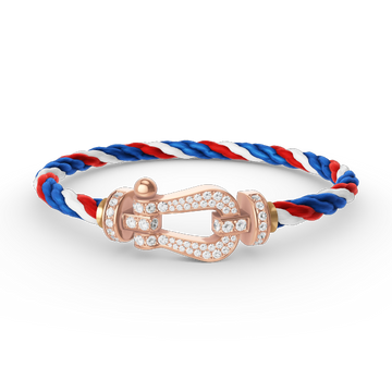 [Royal&Vicky]FORCE LARGE HORSESHOE FULL DIAMOND BRACELET ROSE GOLD