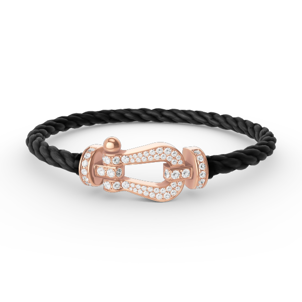 [Royal&Vicky]FORCE LARGE HORSESHOE FULL DIAMOND BRACELET ROSE GOLD