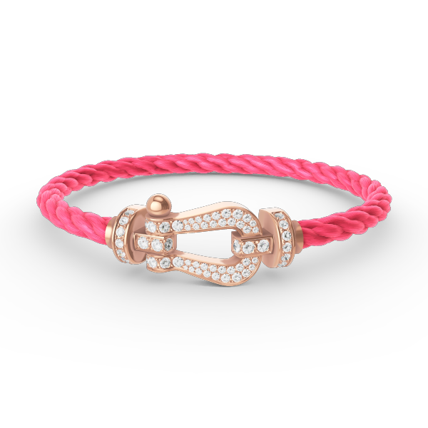 [Royal&Vicky]FORCE LARGE HORSESHOE FULL DIAMOND BRACELET ROSE GOLD