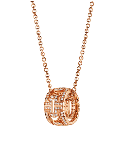[Vicky]PARENTESI NECKLACE PINK GOLD DIAMOND