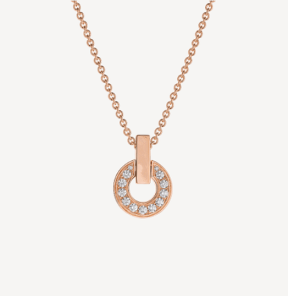 [Vicky]GARI NECKLACE PINK GOLD DIAMOND