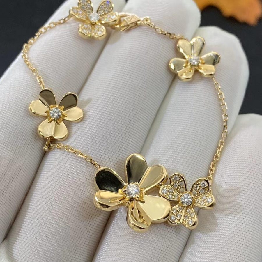 [Vicky]FRIVOLE GOLD 5 FLOWERS BRACELET