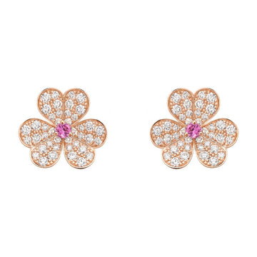 [Royal&Vicky]FRIVOLE PINK GOLD FLOWER DIAMOND EARRINGS