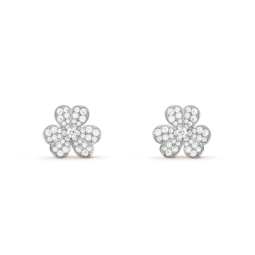 [Royal&Vicky]FRIVOLE SILVER FLOWER DIAMOND EARRINGS