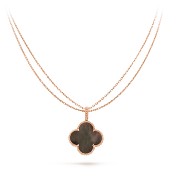 [Royal&Vicky]CLOVER 25MM GOLD DARK MOP BIG CLOVER NECKLACE