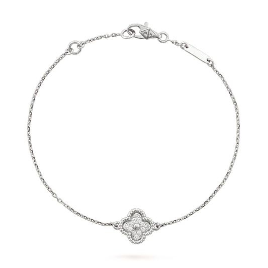 [Vicky]CLOVER  SINGLE FLOWER BRACELET SILVER