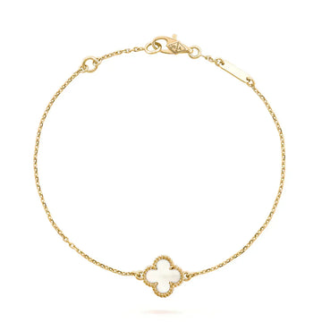 [Royal&Vicky]CLOVER WHITE MOP SINGLE FLOWER BRACELET
