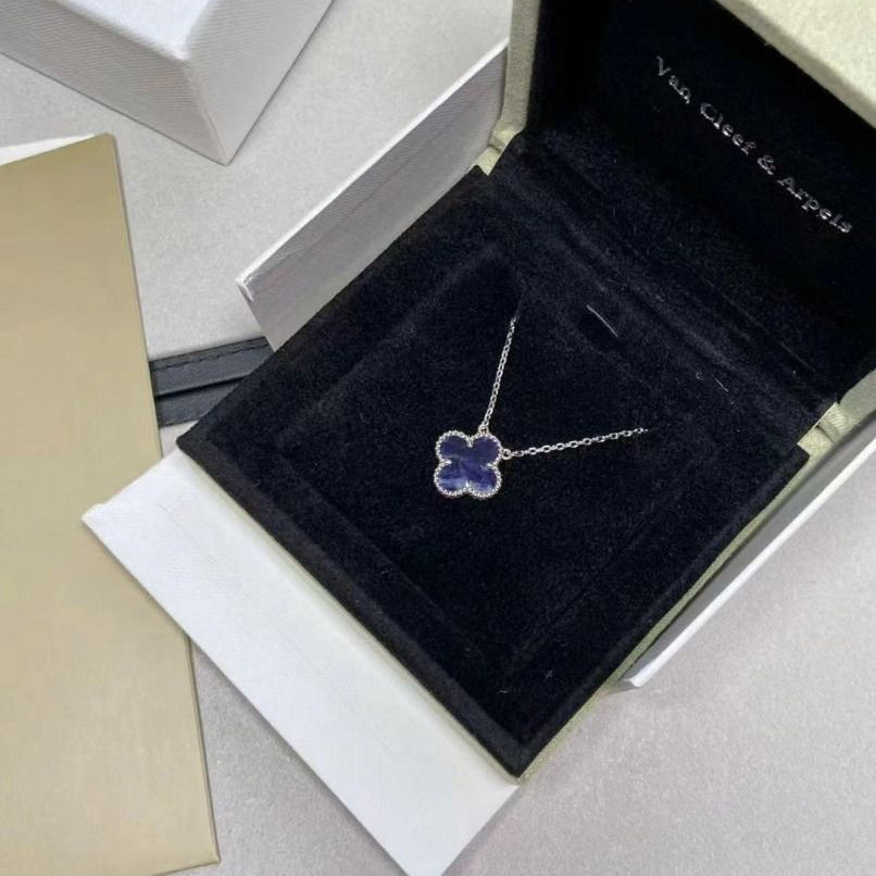 [Vicky]CLOVER 15MM PIETERSIT HALSKETTE SILBER