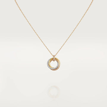 [Royal&Vicky]TRINITY NECKLACE SILVER GOLD PINK GOLD DIAMONDS