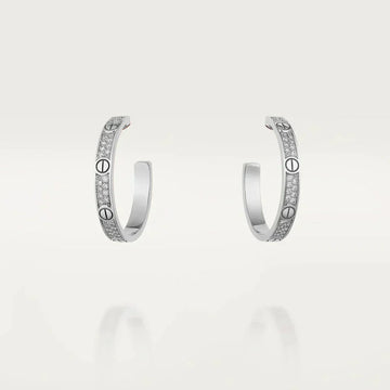 [Royal&Vicky]LOVE DIAMOND SILVER HOOP EARRINGS
