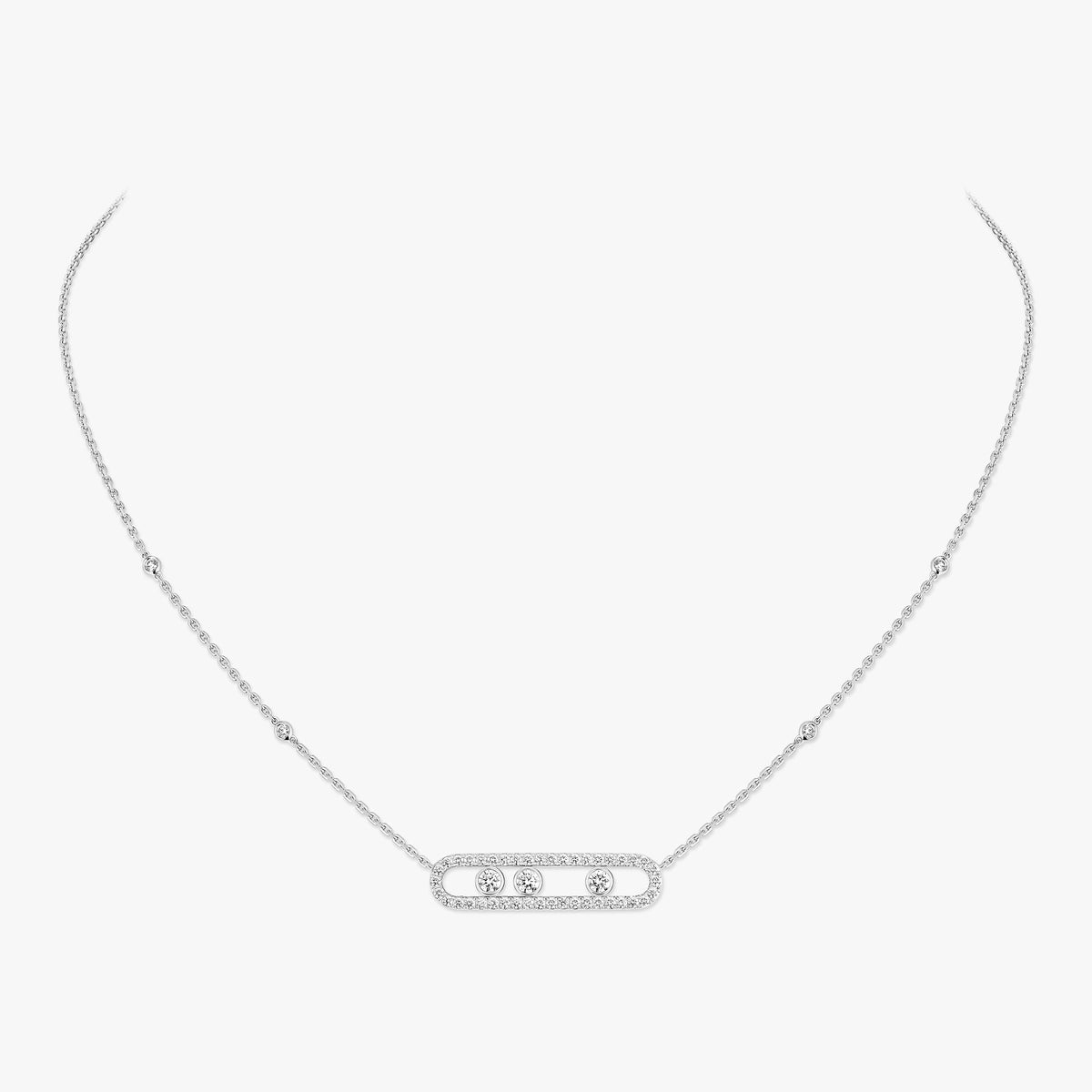 [Vicky] Move Pave_ Rose Gold Diamond Necklace