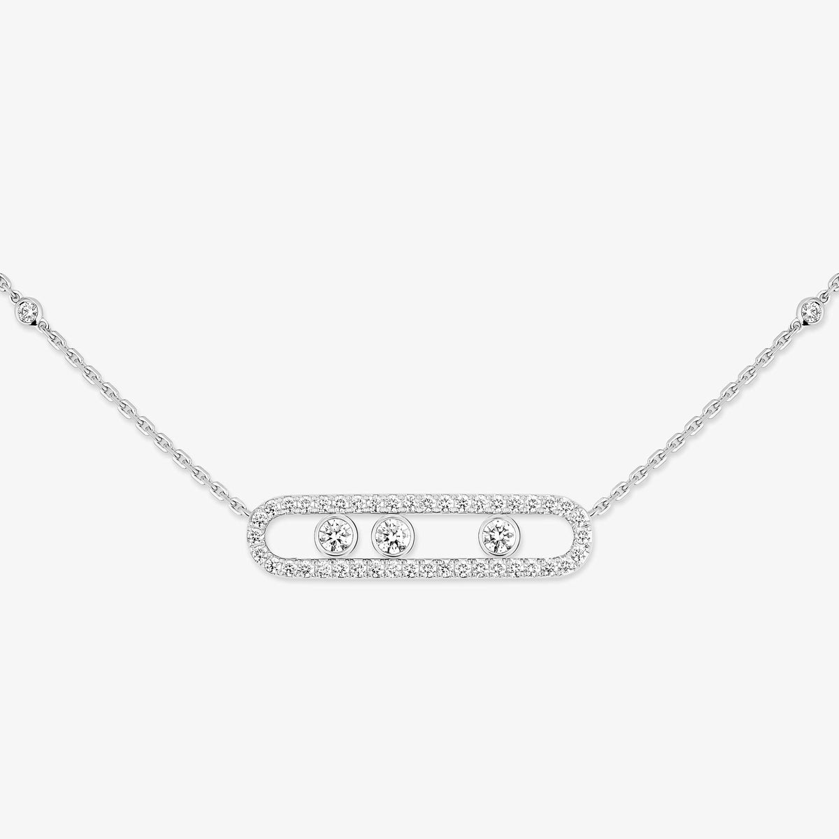 [Vicky] Move Pave_ Rose Gold Diamond Necklace