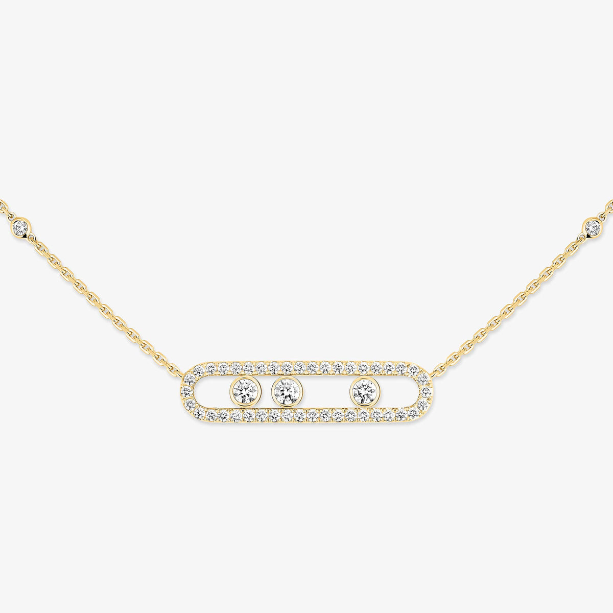 [Vicky] Move Pave_ Rose Gold Diamond Necklace
