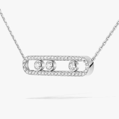 [Vicky] Move Pave_ Rose Gold Diamond Necklace