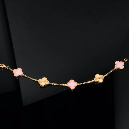 [Vicky] CLOVER 5 MOTIFS  PINK MOP BRACELET COLLECTION