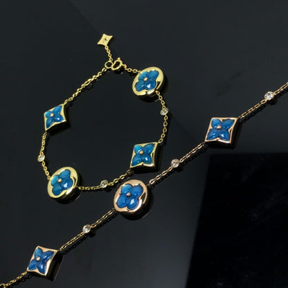 [Vicky]STAR AND SUN 4 MOTIF BLUE BRACELET