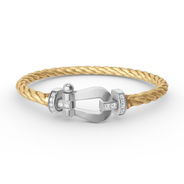 [Royal&Vicky]FORCE LARGE HORSESHOE HALF DIAMOND BRACELET SILVER