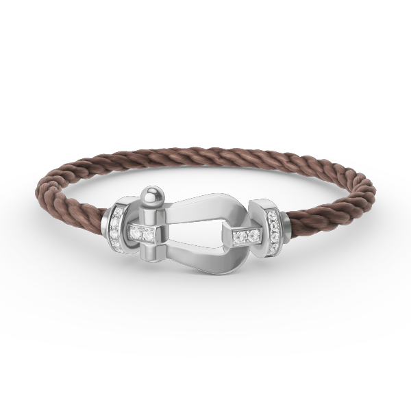 [Royal&Vicky]FORCE LARGE HORSESHOE HALF DIAMOND BRACELET SILVER
