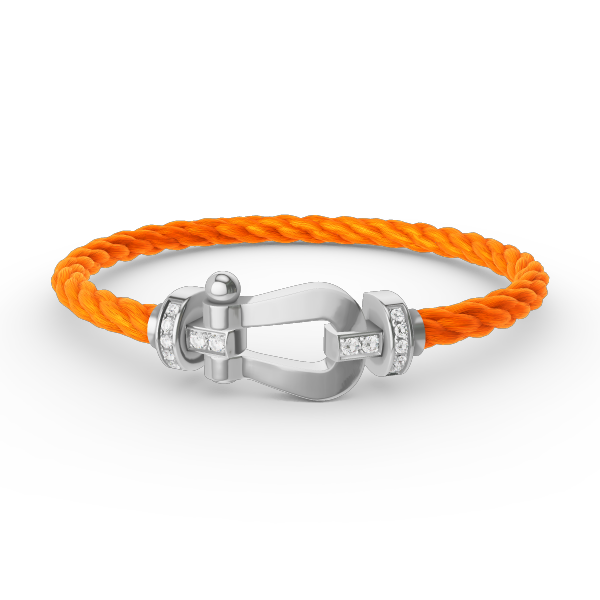 [Royal&Vicky]FORCE LARGE HORSESHOE HALF DIAMOND BRACELET SILVER