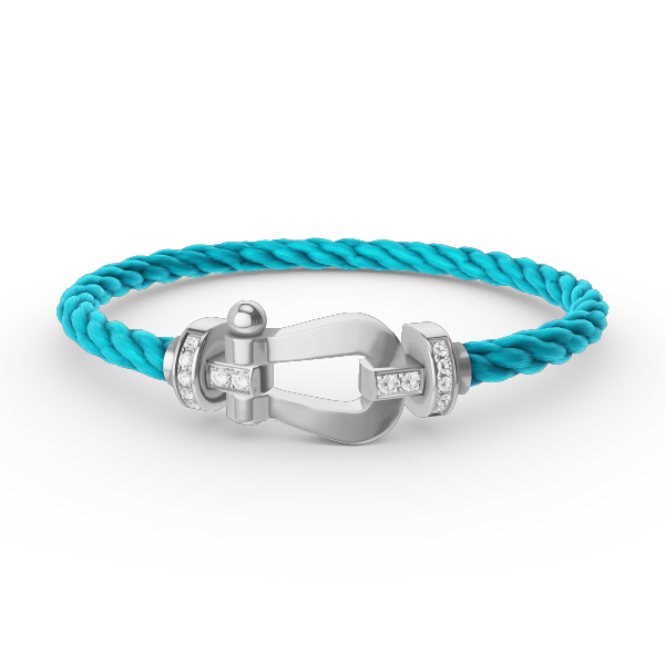 [Royal&Vicky]FORCE LARGE HORSESHOE HALF DIAMOND BRACELET SILVER