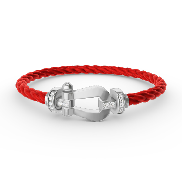 [Royal&Vicky]FORCE LARGE HORSESHOE HALF DIAMOND BRACELET SILVER