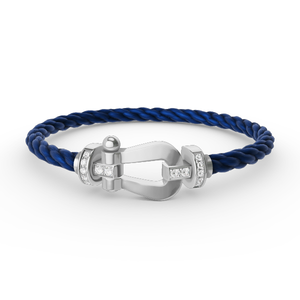 [Royal&Vicky]FORCE LARGE HORSESHOE HALF DIAMOND BRACELET SILVER