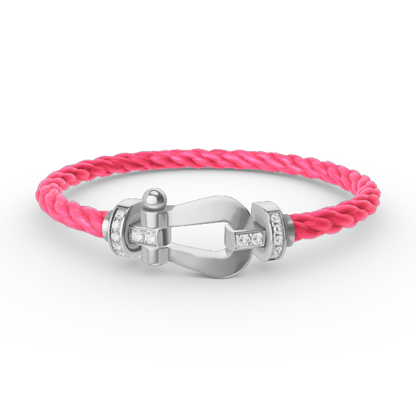 [Royal&Vicky]FORCE LARGE HORSESHOE HALF DIAMOND BRACELET SILVER