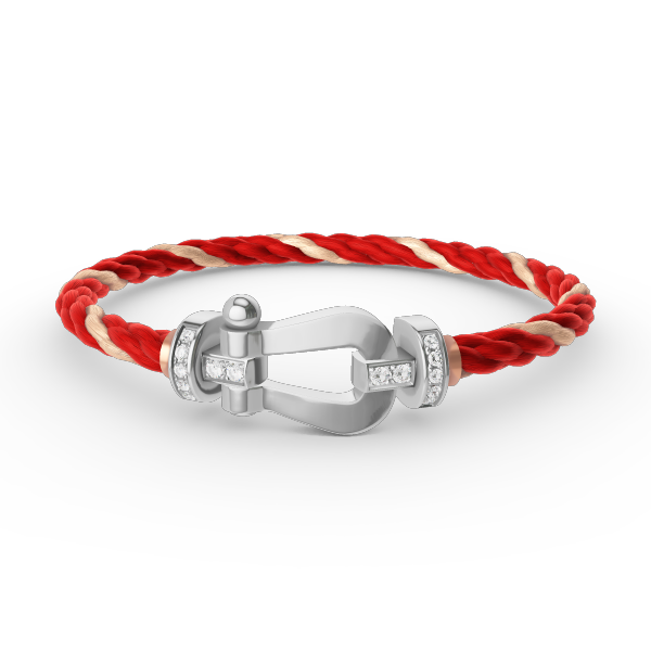 [Royal&Vicky]FORCE LARGE HORSESHOE HALF DIAMOND BRACELET SILVER
