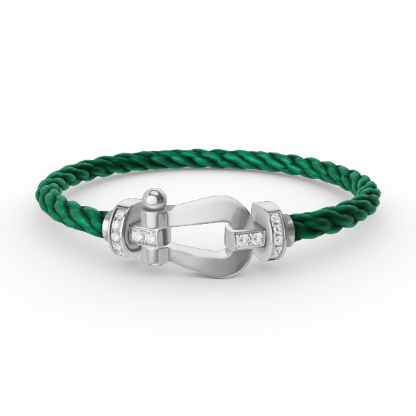 [Royal&Vicky]FORCE LARGE HORSESHOE HALF DIAMOND BRACELET SILVER