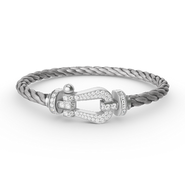 [Royal&Vicky]FORCE LARGE HORSESHOE FULL DIAMOND BRACELET SILVER