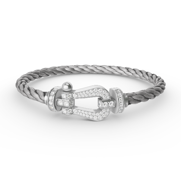 [Royal&Vicky]FORCE LARGE HORSESHOE FULL DIAMOND BRACELET SILVER