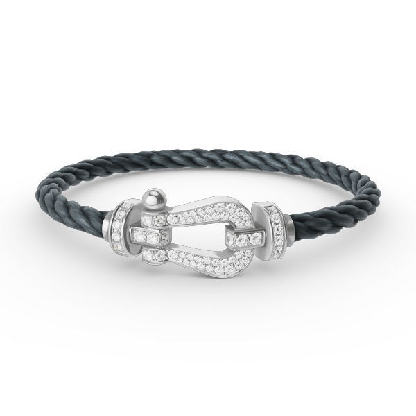 [Royal&Vicky]FORCE LARGE HORSESHOE FULL DIAMOND BRACELET SILVER