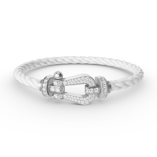 [Royal&Vicky]FORCE LARGE HORSESHOE FULL DIAMOND BRACELET SILVER