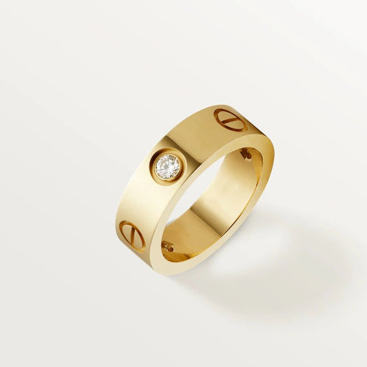 [Vicky]Liebesring 5,5 mm 3 Diamanten Roségold