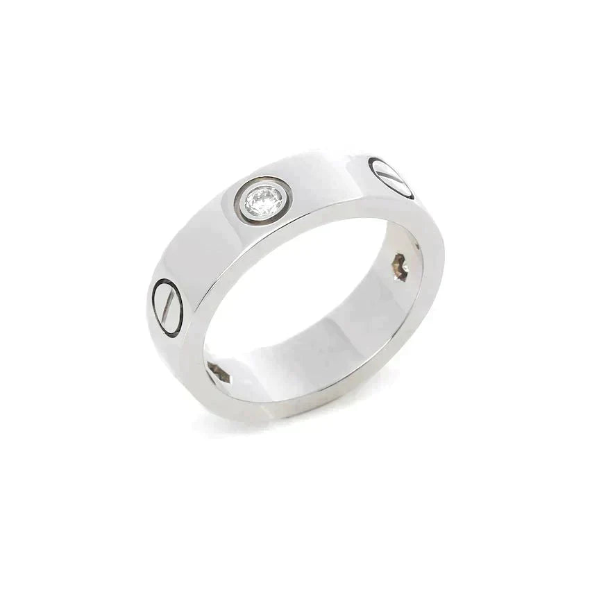 [Vicky]Liebesring 5,5 mm 3 Diamanten Silber